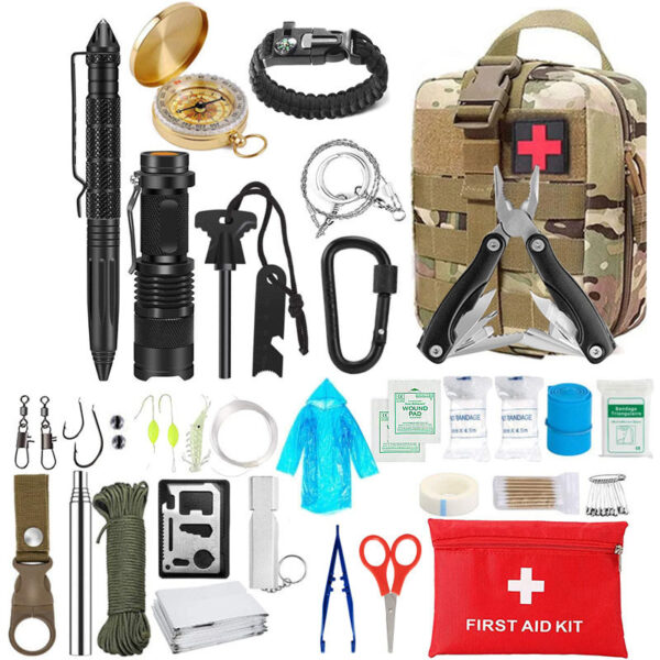 Emergency First Aid Kit - Pro Survival Gear with Pouch for Outdoors - Image 2