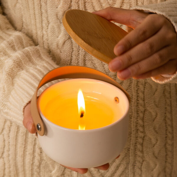 Easter Luxury Small Porcelain Candle Container with Lid - Image 2