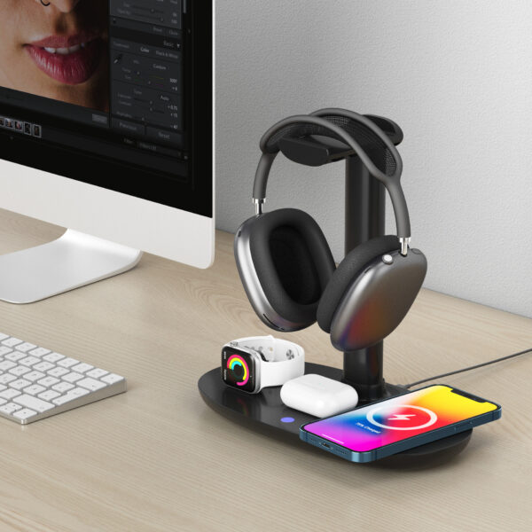 Gaming Headset Stand w/ Wireless Charger Pad - Image 4