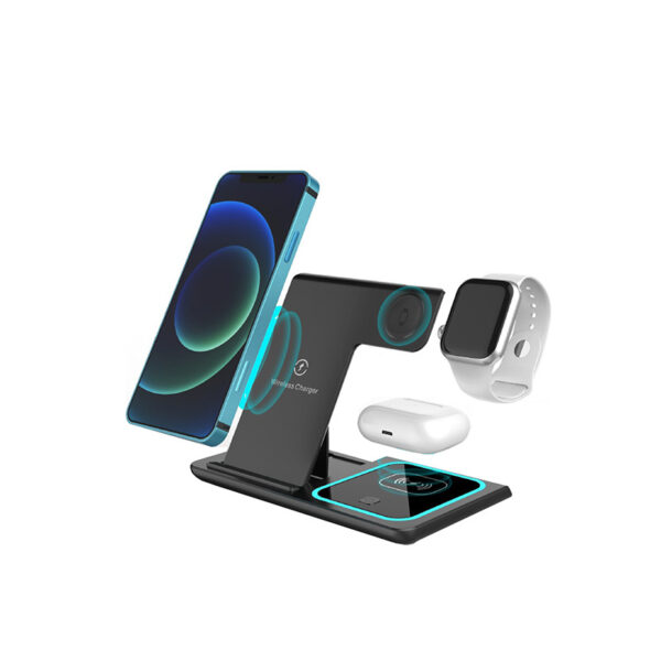 3-in-1 15W MagSafe Wireless Charger Stand for iPhone, Watch, AirPods - Image 3