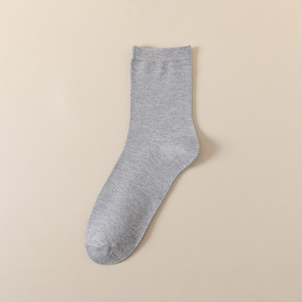 Bamboo fiber socks men's mid-tube solid color business socks - Image 4