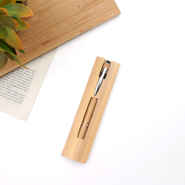 Eco Retractable Bamboo Ballpen w/ Custom Logo - Image 5