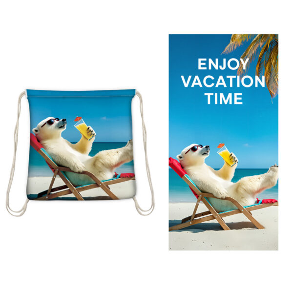 Quick-Dry Custom Logo Beach Towel - Extra Large Microfiber Towel With Bag - Image 5
