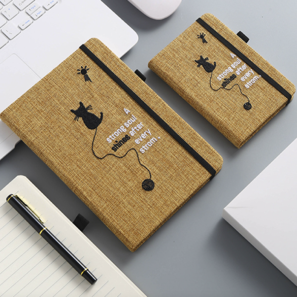 Custom A5/A6 Elastic Dowling Embroidered Notebook - Image 2