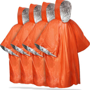 Emergency Mylar Blanket Poncho - Waterproof, Lightweight