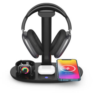 Gaming Headset Stand w/ Wireless Charger Pad