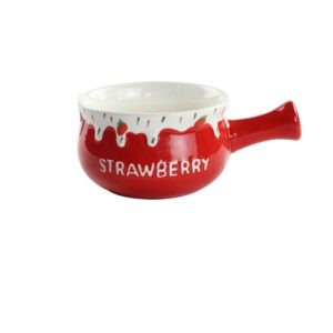 Embossed Strawberry Ceramic Tableware Set - Hand-Painted