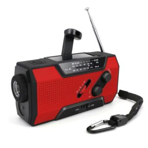 Solar Hand Crank Weather Radio - NOAA, Flashlight, Power Bank