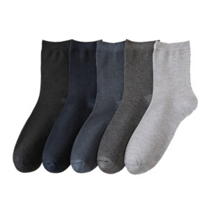 Bamboo fiber socks men's mid-tube solid color business socks