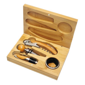 Bamboo Wine Opener & Stopper Kit - Popular Set