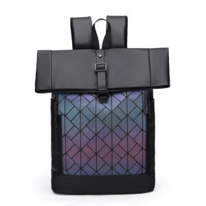 Custom Waterproof PU Leather Roll Top Backpack - Men's Business Travel