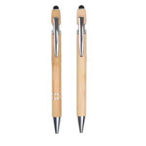 Eco Retractable Bamboo Ballpen w/ Custom Logo
