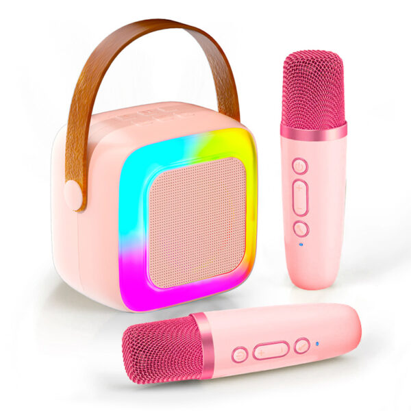 Portable Karaoke Machine - RGB Light, Wireless Dual Mic Speaker - Image 3