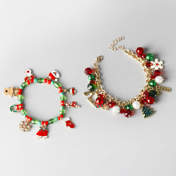 Christmas Bracelet - Diamond Charms, Snowflake, Elk, Alloy Gift - Image 4