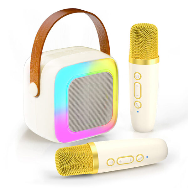 Portable Karaoke Machine - RGB Light, Wireless Dual Mic Speaker - Image 2