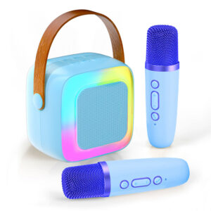 Portable Karaoke Machine - RGB Light, Wireless Dual Mic Speaker