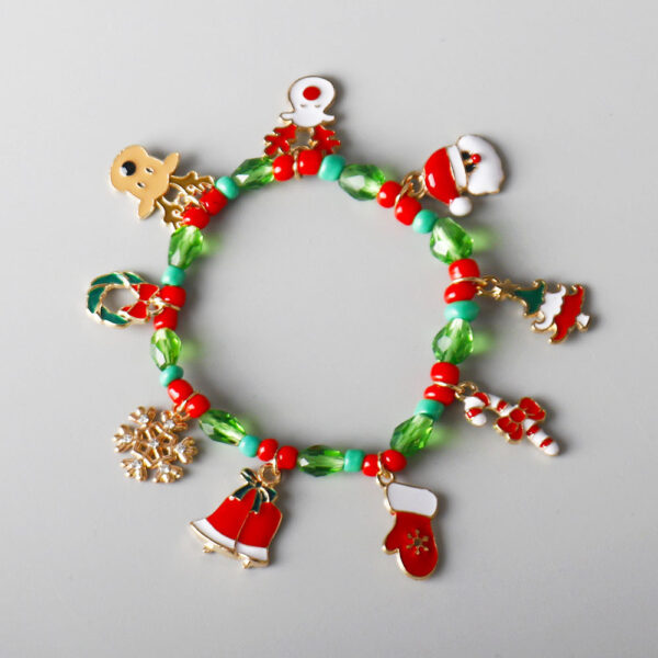 Christmas Bracelet - Diamond Charms, Snowflake, Elk, Alloy Gift - Image 3