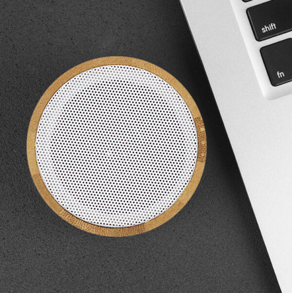 Mini Bluetooth Speaker - LED Light, Bamboo, Custom Logo - Image 4