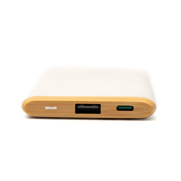 Ultra Slim Wheat Straw Power Bank - Bamboo, Portable, Eco-Friendly - Image 2
