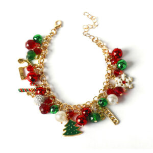 Christmas Bracelet - Diamond Charms, Snowflake, Elk, Alloy Gift