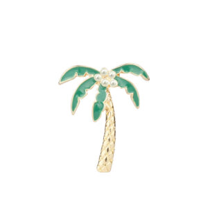 Top Quality Green Enamel Palm Tree Coconut Charms for DIY Luxury Jewelry
