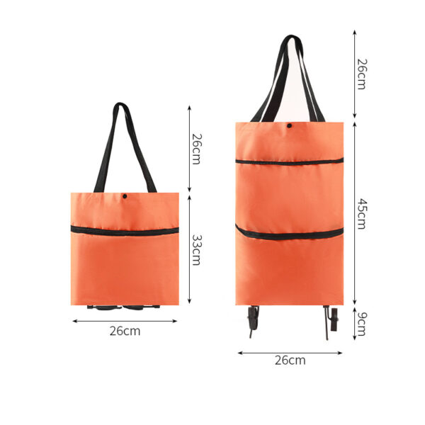 Portable Foldable Food Organizer Bag - Polyester, Wheels, Camping - Image 3