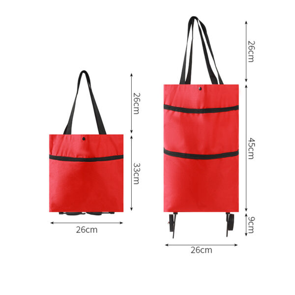 Portable Foldable Food Organizer Bag - Polyester, Wheels, Camping - Image 4